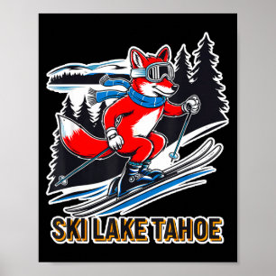 Poster Renard skie l'aventure de ski alpin lac tahoe