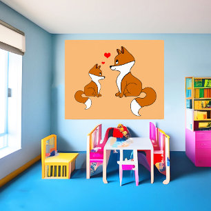 Poster Renards mignons 