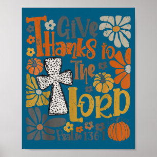 Poster Rendez Grâce Au Seigneur Floral Boho Rétro Action