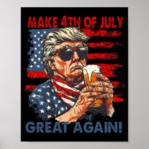 Poster Rendre 4 juillet grand à nouveau drôle Trump Homme