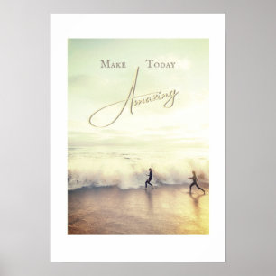 Poster Rendre Aujourd'Hui Extraordinaire À La Plage Typog