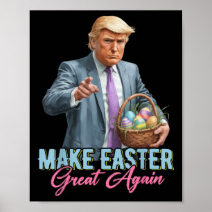 Poster Rendre la Pâques grande à nouveau drôle Trump Chas