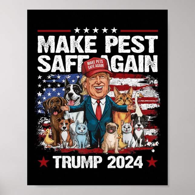 Poster Rendre les animaux en sécurité Trump 2024 Sauvegar (Devant)