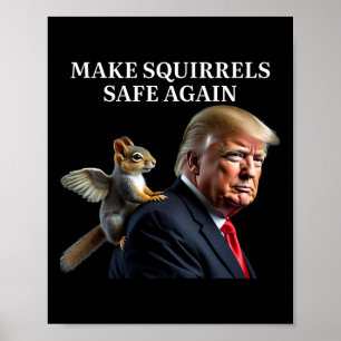 Poster Rendre les écureuils en sécurité Arachide de nouve
