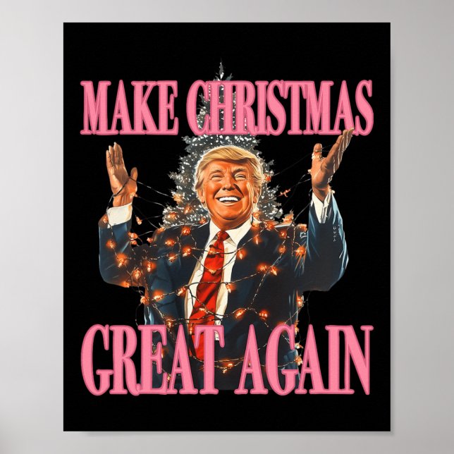Poster Rendre Noël super à nouveau amusant Père Noël Trum (Devant)