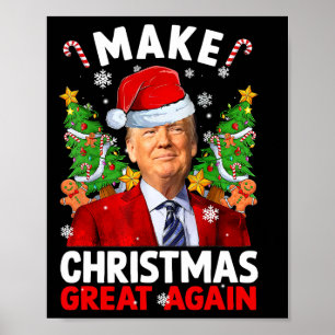 Poster Rendre Noël super à nouveau drôle Donald Trump San