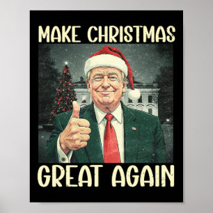 Poster Rendre Noël super à nouveau drôle Père Noël Trump 