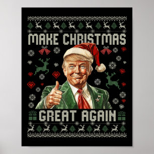 Poster Rendre Noël super à nouveau drôle Père Noël Trump 