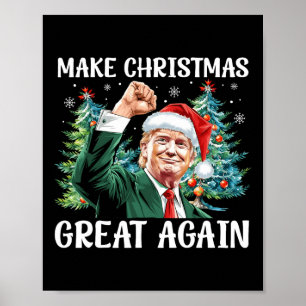 Poster Rendre Noël super à nouveau drôle Père Noël Trump 