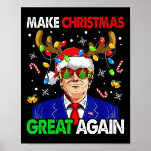 Poster Rendre Noël super à nouveau drôle Père Noël Trump