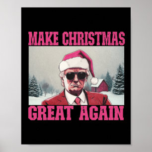 Poster Rendre Noël super encore amusant Père Noël Trump