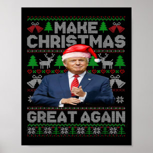 Poster Rendre Noël super encore amusant Trump Santa Hat X