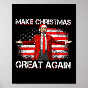 Poster Rendre Noël super Père Noël amusant Trump Noël