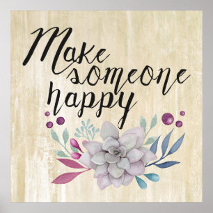 Poster Rendre quelqu'un heureux FLEURS