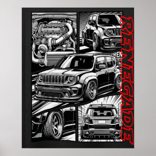 Poster Renegade Widebody Turbo Comic Graphique Slammé