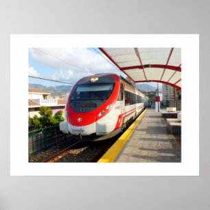 Poster Renfe train at Los Boliches station, Costa del Sol
