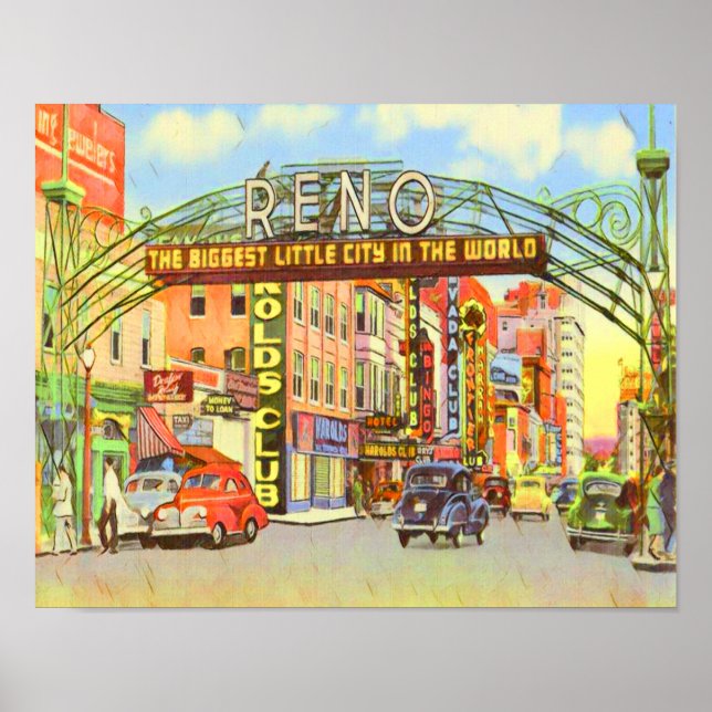 Poster Reno Nevada vintage (Devant)