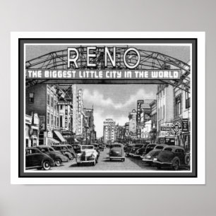 Poster Reno Nevada vintage des années 1940