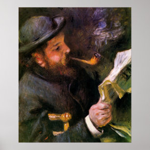 Poster Renoir - Claude Monet Reading 1872