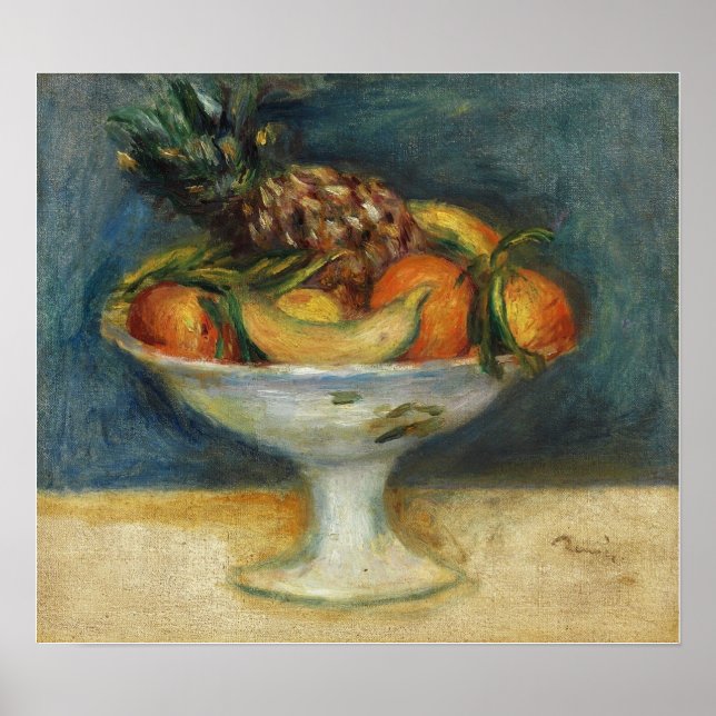 Poster Renoir - Compotier à vie morte avec fruits 1890 (Devant)