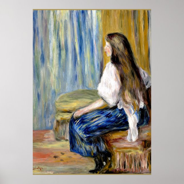 Poster Renoir - Femme aux cheveux longs, art (Devant)
