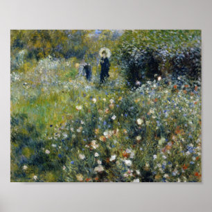 Poster Renoir femme avec parasol dans le jardin