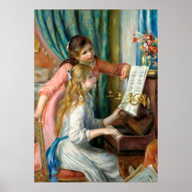 Poster Renoir Girls at the Piano impressionnist art (Devant)