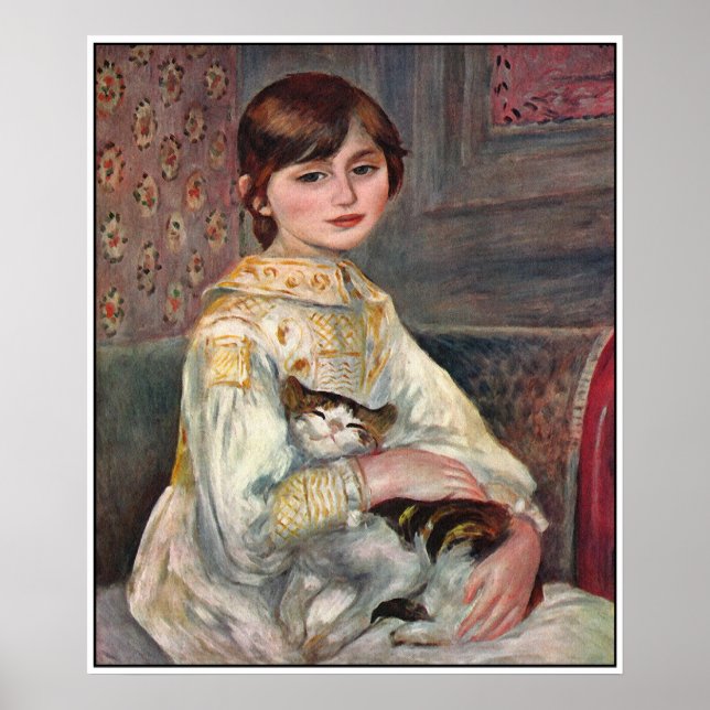 Poster Renoir Imprimer : Mlle. Julie Manet avec ch (Devant)