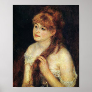 Poster Renoir - Jeune Femme Braiding Her Hair 1876