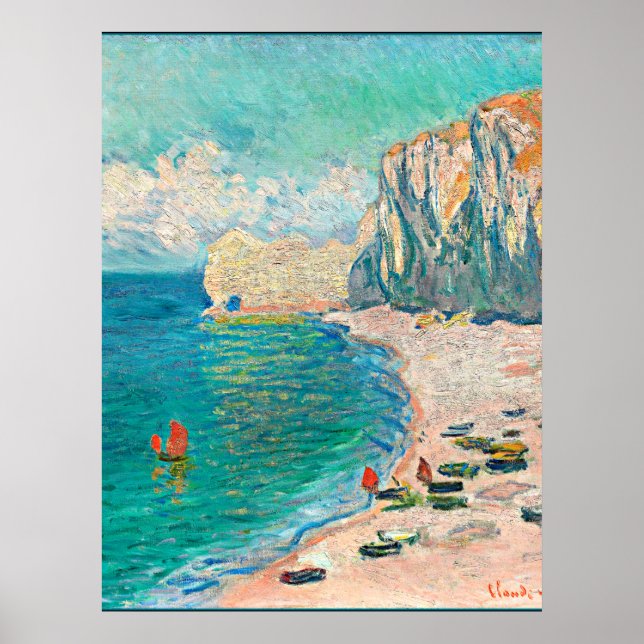 Poster Renoir - La plage et la Falaise d'Amont (Devant)