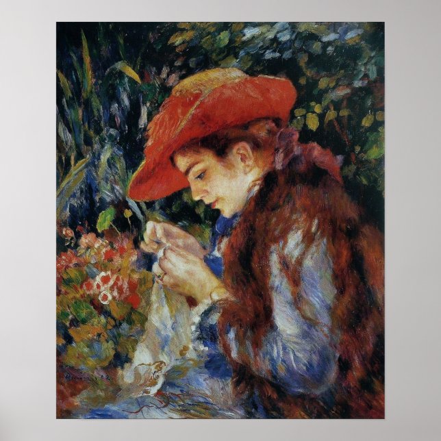 Poster Renoir - Marie-Therese Durand-Ruel Sewing 1882 (Devant)