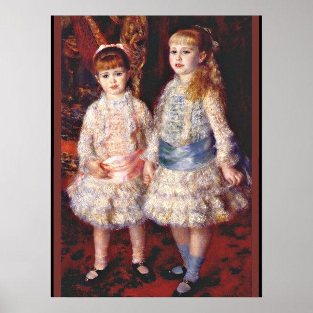 Poster Renoir - Rose et bleu, peinture célèbre, (Devant)