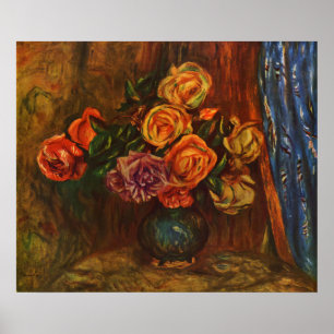 Poster Renoir Roses Impressionnistes dans un Vase Sarcell