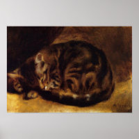 Poster Renoir Sleeping Cat