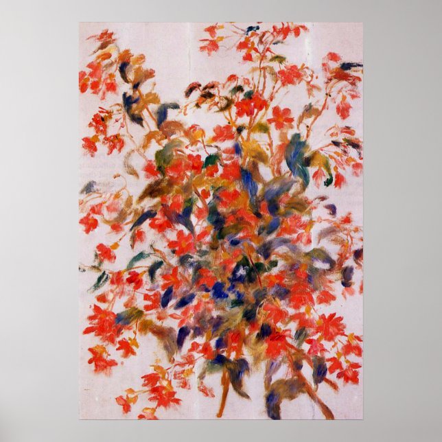 Poster Renoir - Vie morte avec Fuscias (Devant)