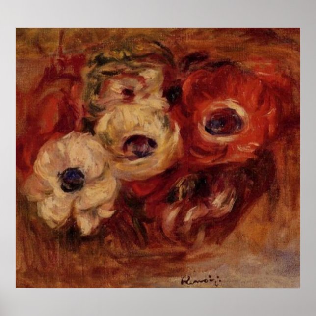 Poster Renoir's Anemones Still Life (Devant)