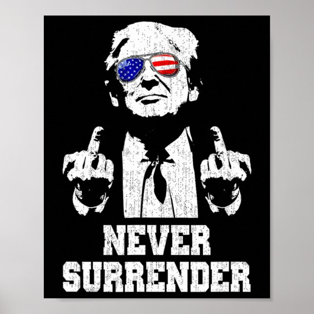 Poster Renoncer au président Donald Trump sur le doigt d' (Devant)