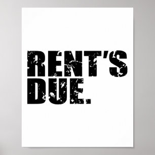 Poster Rent's due Work Bodybuilder Weightlifting Dis