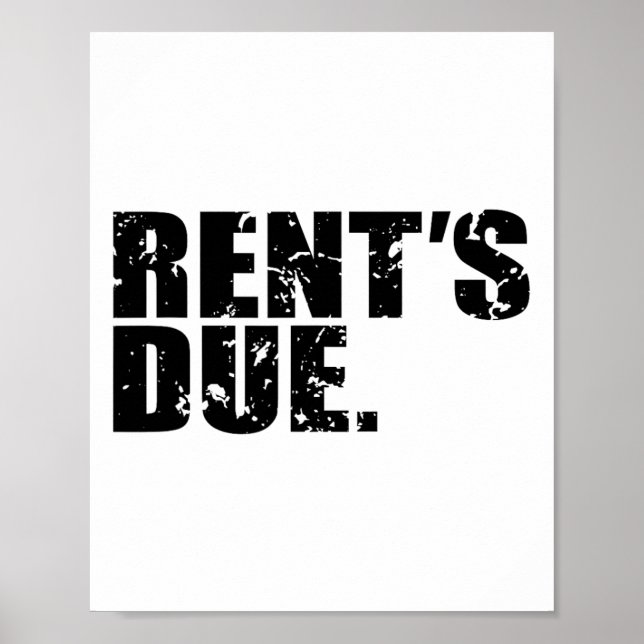 Poster Rent's due Work Bodybuilder Weightlifting Dis (Devant)