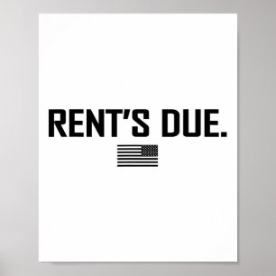 Poster Rent's due Work Bodybuilder Weightlifting Tee