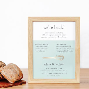 Poster Réouverture de l'entreprise Mint & Gold Whisk