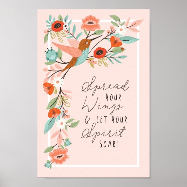 Poster Répandez Vos Ailes Laissez Votre Esprit S'Étendre  (Devant)