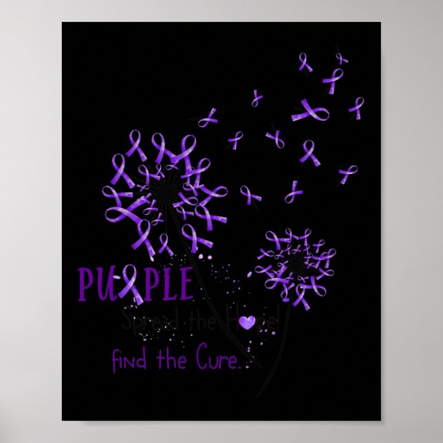 Poster Répandre L'Espoir Trouver Le Cure -Fibromyalgia Dé (Devant)