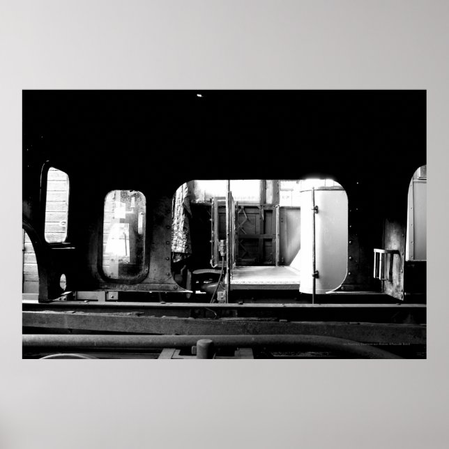 Poster Réparation du moteur à vapeur Le Mastrou BlackWhit (Devant)