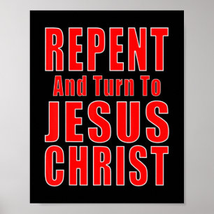 Poster Repentez-vous et croyez en Jésus Christ Christian 