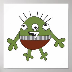 Poster repérez le monstre vert