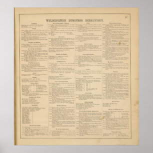 Poster Répertoire d'affaires Wilmington Delaware