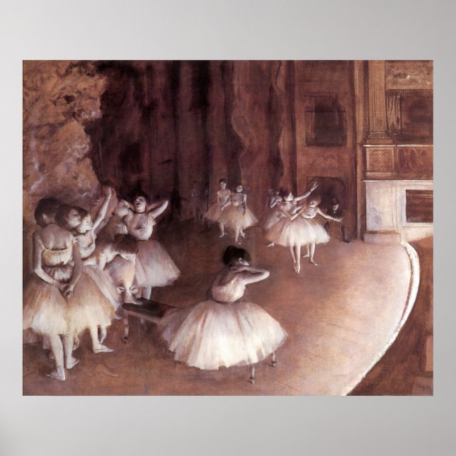 Poster Répétition de ballet sur la scène par Edgar Degas (Devant)