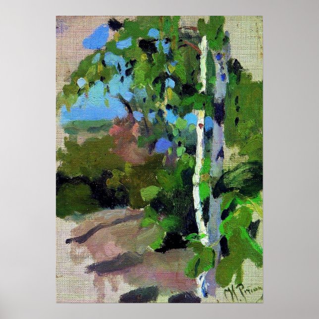 Poster Repin - Birch Treks Le Jour Ensoleillé (Devant)