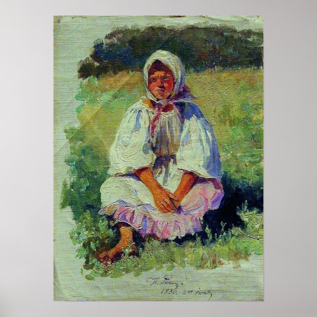 Poster Repin - Fille paysanne 1880 (Devant)